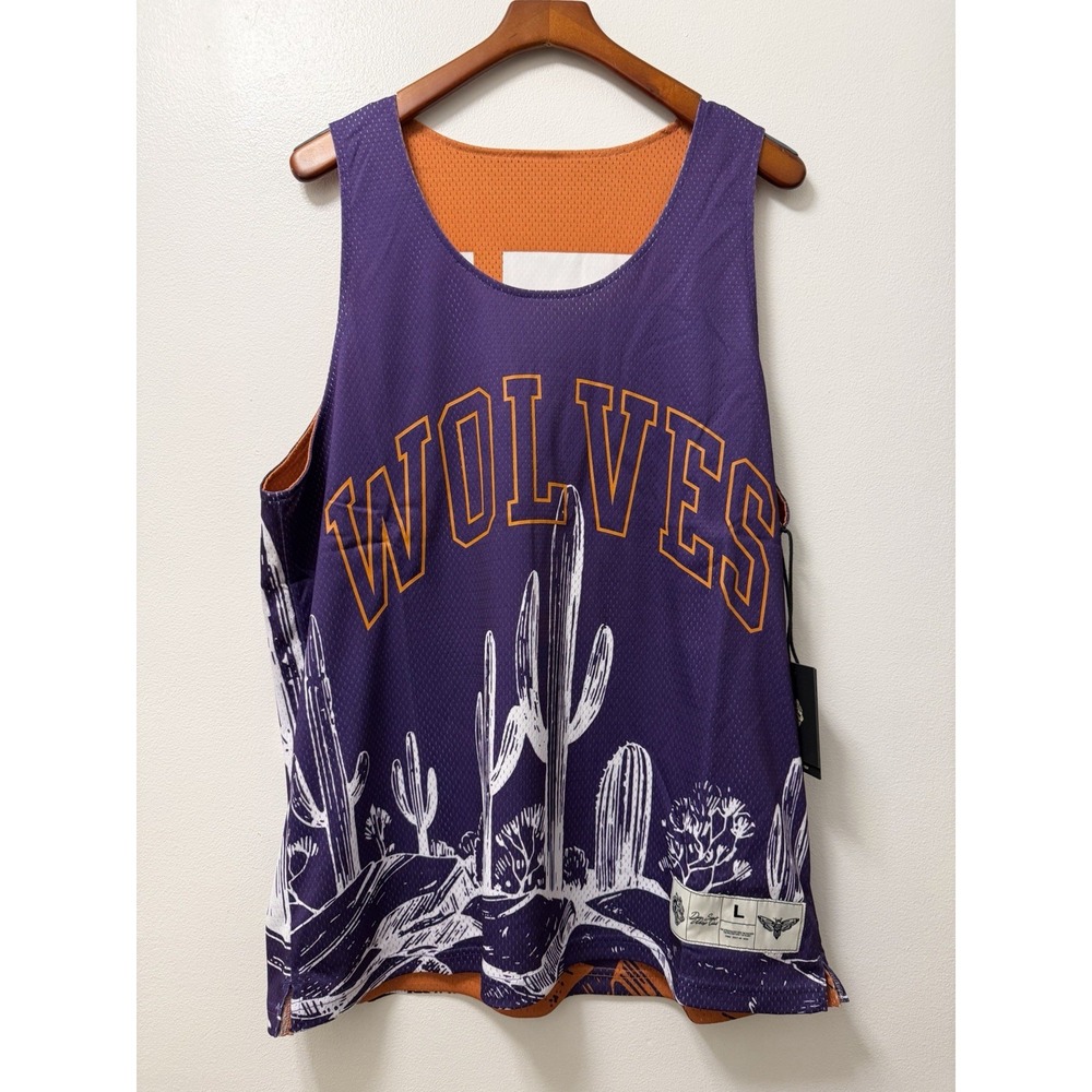 NWT Darc Sport Wolves Arizona PHX Basketball Jersey Men's L REVERSIBLE AOP